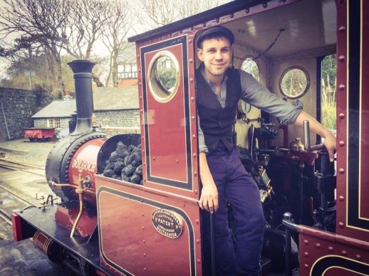 Will Smith on Talyllyn Railway Loco No 2 Dolgoch, built in 1866.