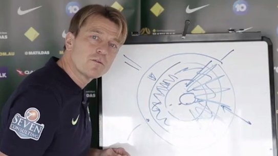 Matildas coach Tony Gustavsson needed a whiteboard to help him answer one question from the press.