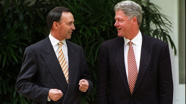 Paul Keating and Bill Clinton in Jakarta, 1994.