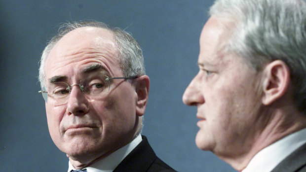 John Howard and his then immigration minister, Philip Ruddock, at the time of the Tampa crisis in 2001.