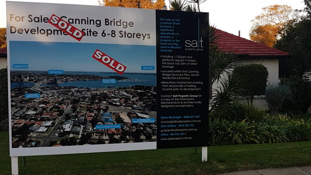 Lots are selling like hot cakes in Como's Canning Bridge precinct. 