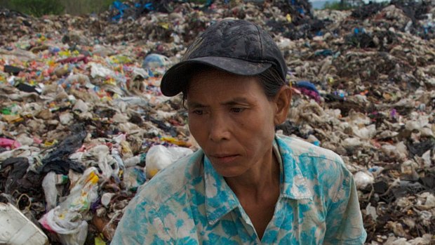 A dump in Mae Sot, north-west Thailand where locals sift through rubbish looking for plastics they can recycle.