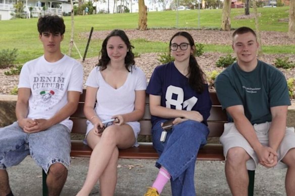 Brisbane high school graduates: Harris, Lara, Amelia and Owen.