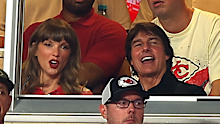 KANSAS CITY, MISSOURI - SEPTEMBER 14: Singer Taylor Swift and actor Tom Cruise attend the game between the Kansas City Chiefs and the Denver Broncos at Arrowhead Stadium on September 14, 2026 in Kansas City, Missouri. (Photo by David Eulitt/Getty Images)