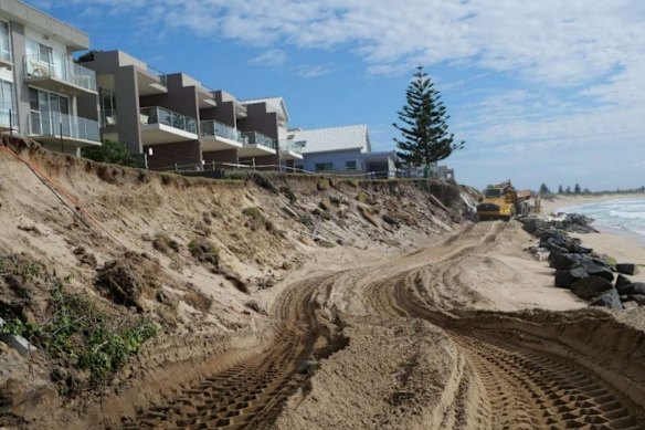 Successive storm events have left homes perched close to the ocean.