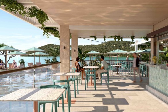 An artist’s impression of The Sundays pool and bar area.