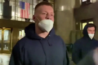 Jordan De Goey pictured outside of a New York court last month. 