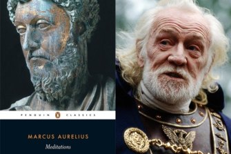 Meditations of Marcus Aurelius; actor Richard Harris plays the emperor in the film Gladiator. 