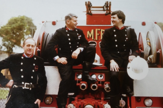 Peter, centre, was a fireman for 30 years. 