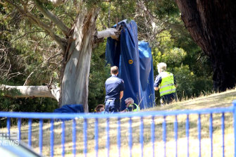 Four children have died after a jumping castle was blown into the air at a primary school in Tasmania’s north west.