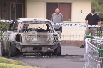 A burnt-out car was found after Ghassan Amoun was shot dead in South Wentworthville on Thursday.