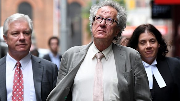 Geoffrey Rush's legal action against The Daily Telegraph is still before the court. 