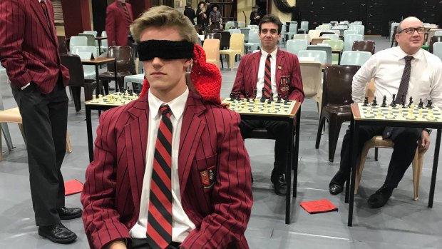 Student Hughston Parle modestly says anyone can do blindfold chess if they just "work hard".