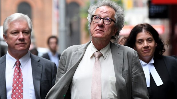 Geoffrey Rush's legal action against The Daily Telegraph is still before the court. 