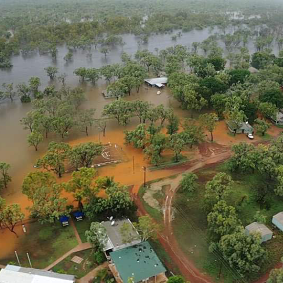 Mount Barnett. Kimberley flooding, floods.