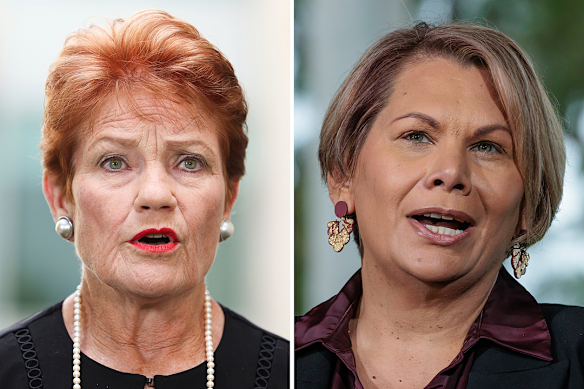 Greens-turned Labor senator Dorinda Cox and One Nation leader Pauline Hanson.