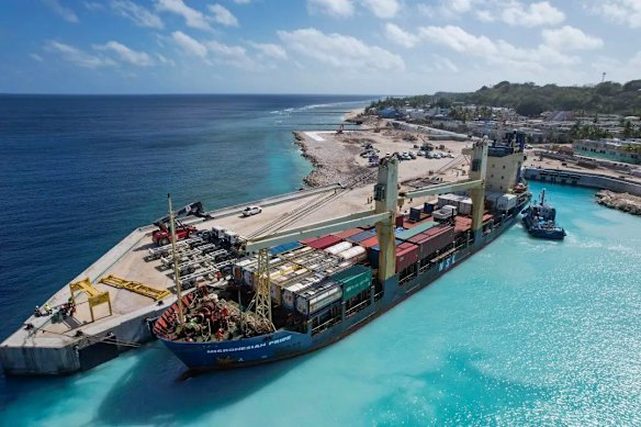 The Aiwo Port Terminal in Nauru, which was recently upgraded with the help of a Chinese state-owned company.
