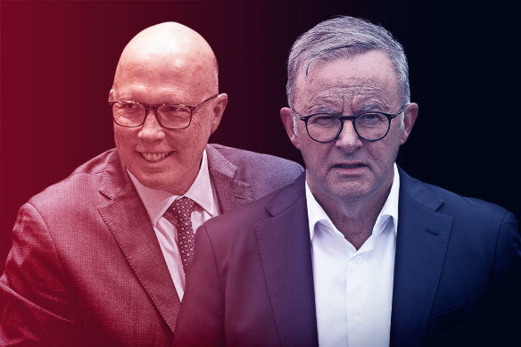 Forty per cent of voters now rank Peter Dutton (left) and the Coalition as best to manage the economy, with only 24 per cent naming Anthony Albanese and Labor.