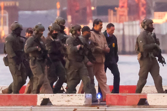 Venezuelan President Nicholas Maduro is escorted to the courthouse in Manhattan after his capture at the start of this month.