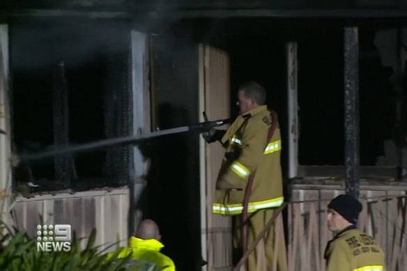 Firefighters respond to a house fire in Bomaderry in 2020.