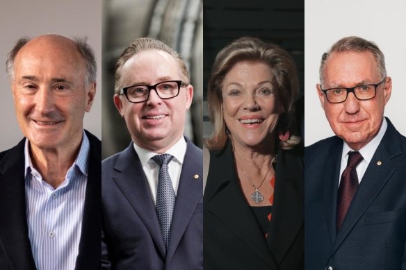 Key players, from left: Kerr Neilson, Alan Joyce, Ros Packer and David Gonski.