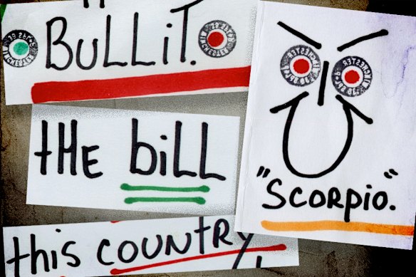 Published excerpts from some of the over 100 letters sent by the figure known as ‘Scorpio’ or ‘Bullit’. 