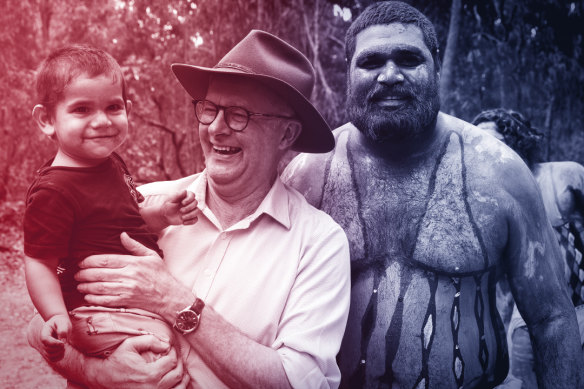 Prime Minister Anthony Albanese at the annual Garma festival in East Arnhem in July.