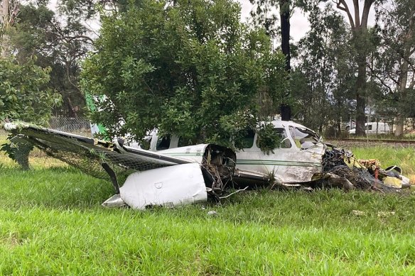 The pilot has escaped with minor injuries after a light-plane crash.