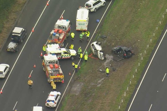 Specialist police from the Crash Investigation Unit examined the scene of the crash.