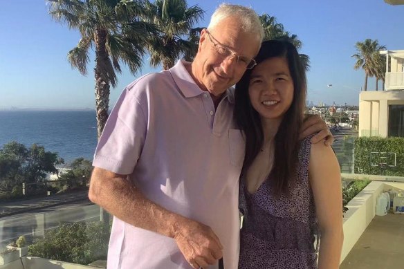 Kilmore International School founder Ray Wittmer and wife Xuan Kan on the balcony of their golden mile mansion.