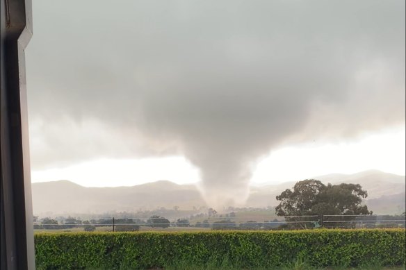 A tornado in Bathurst on Thursday afternoon. 