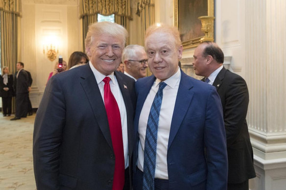 Australia’s richest man, Anthony Pratt (right), with Donald Trump.