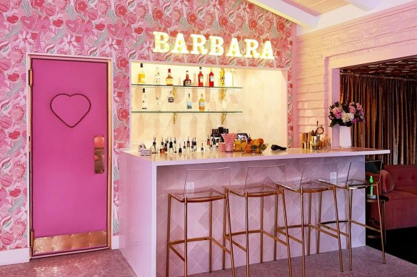 Pretty in pink … Barbara Bar at the Trixie Motel.