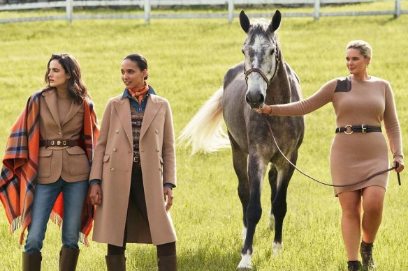 Georgina Burke (far right) in a campaign for Lauren Ralph Lauren.