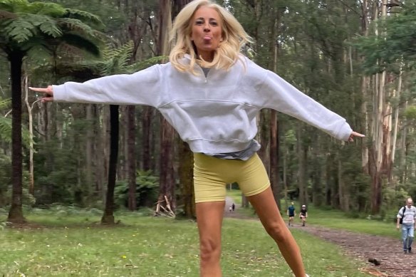 Carrie Bickmore in the bike shorts which attracted some savage criticism.