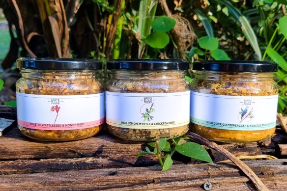 A selection of miso pastes made by Ziggy’s Wildfoods using foraged ingredients. 