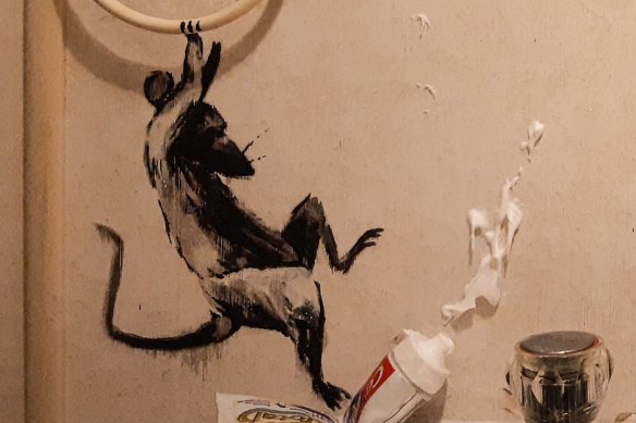 Banksy said on his Instagram that his wife hates when he works from home.