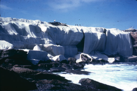 Little Bay was wrapped with more than 90,000 square metres of fabric for Christo and Jeanne-Claude’s Wrapped Coast of 1969.