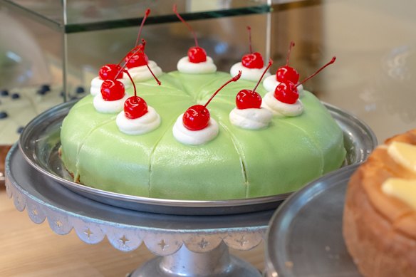 Dua Bakehouse sells pandan princess cake, a riff on the Swedish sponge. 