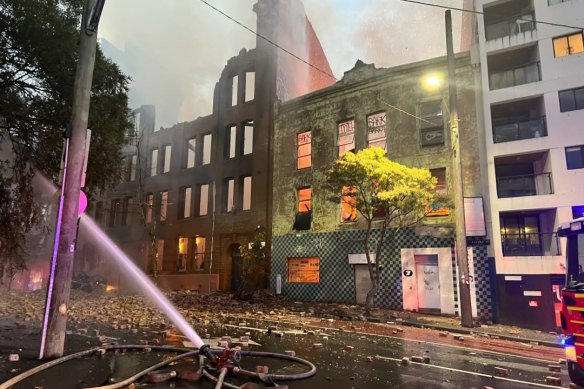 A NSW Fire and Rescue supplied photo of the aftermath of a fire which ripped through Surry Hills