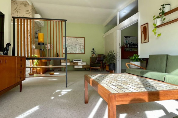 Sophia Roberts, 31, and Zac Ruokari, 40, have a mix of Australian and Scandinavian furniture at home in Lugarno. 