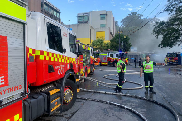 Large piles of rubbish, including mattresses, fuelled the flames on Sydney’s lower north shore.