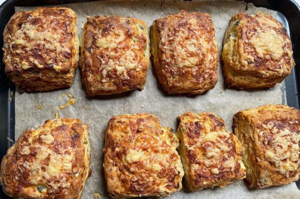 Helen Goh’s jalapeño and cheddar scones, a recipe from August 2021.
