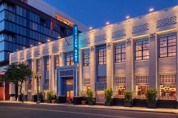 The former headquarters for Hollywood Citizen-News is now a multi-use restaurant and event space. 