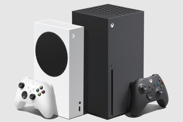 The Xbox Series S, and the much larger Series X.