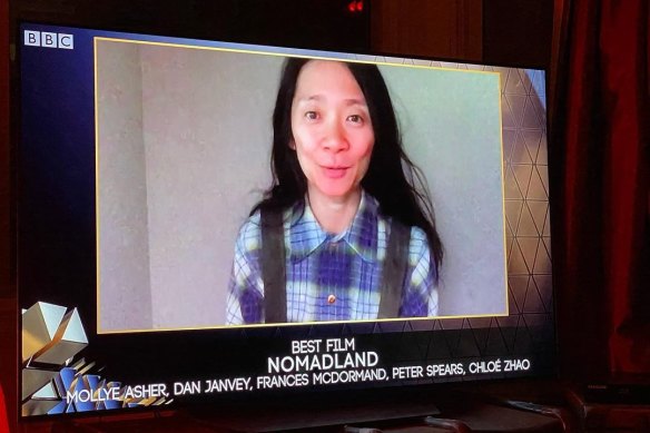 Nomadland filmmaker Chloe Zhao became only the second woman, and the first woman of colour, to win the BAFTA for best director.