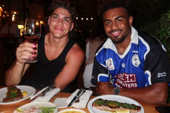 Reece Walsh and Ezra Mam in a photo taken three days ago and captioned “Just a little quiet time…”