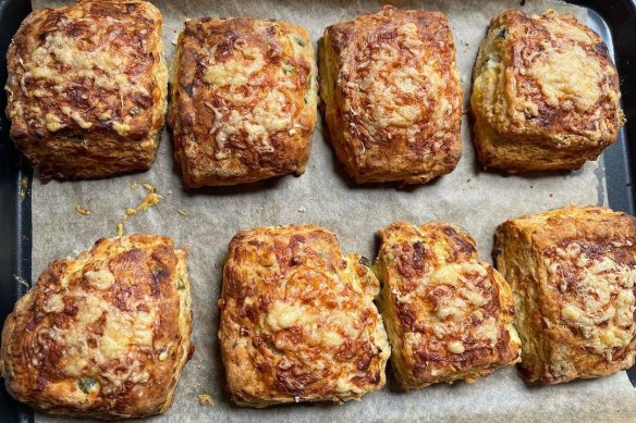 Helen Goh’s jalapeño and cheddar scones a recipe from August 2021.
