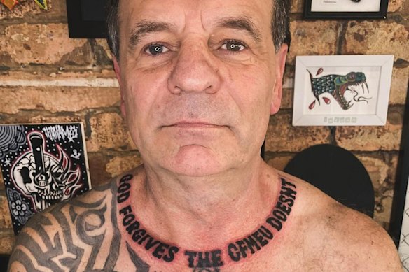 Former CFMEU Victorian secretary John Setka had the union slogan ‘God Forgives, the CFMEU doesn’t’ tattooed on his chest. 