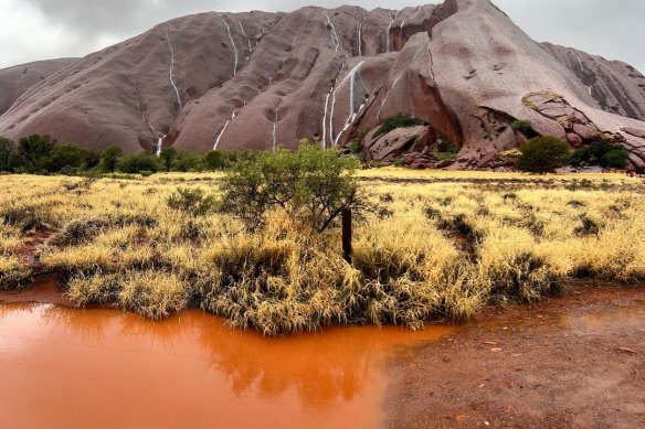 Rain on Uluru has hit a new September record.